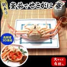 松葉ガニの本場　訳あり釜茹でセコガニ姿(冷凍)大サイズ4杯　高鮮度3D凍結　せいこがに　親ガニ　メス