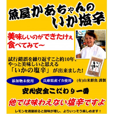 他では味わえない　魚屋かあちゃんの自家製イカの塩辛　2種類お味見セット　