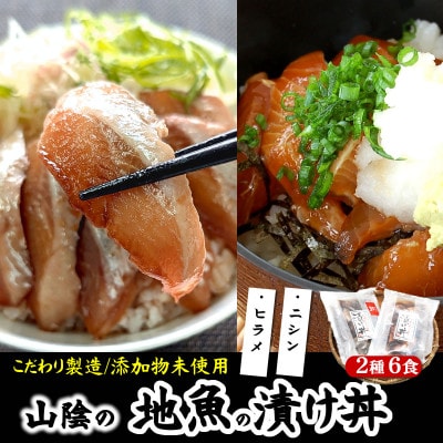 魚屋自家製　山陰の海鮮漬け丼(ヒラメ、ニシン)2種×各3パック入　酒の肴に海鮮丼にめし友に