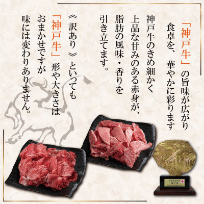 訳あり 神戸牛(神戸ビーフ) 切り落とし肉 計800g SOS1-2 【2026年4月より順次発送】