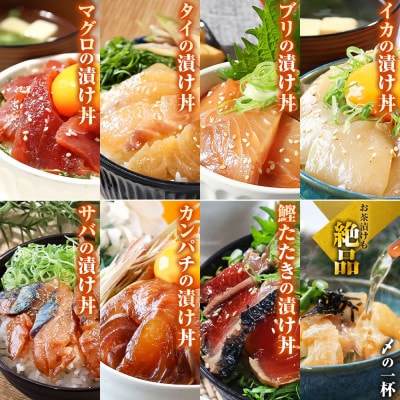 土佐の海鮮漬け丼7種 各2袋セット(タイ・マグロ・イカ・ブリ・カンパチ・サバ・わら焼き鰹たたき)