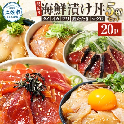 【訳あり】土佐の海鮮漬け丼5種各4袋セット 海鮮丼の具