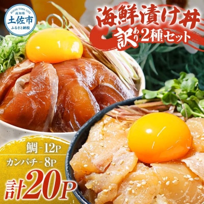 訳あり海鮮漬け丼(タイ12P・カンパチ8P)セット