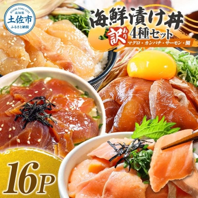 【訳あり】海鮮漬け丼 4種×4袋セット