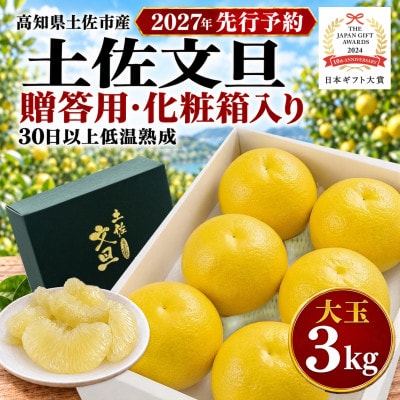 日本ギフト大賞受賞・先行予約 厳選こだわり土佐文旦3kg 化粧箱 ギフト 高知県土佐市産 やの一果彩
