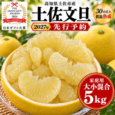 日本ギフト大賞受賞・先行予約 園主こだわり土佐文旦大小混合5kg 家庭用 高知県土佐市産 やの一果彩