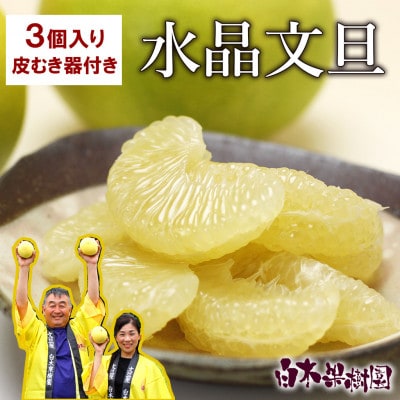 【秋の味覚】水晶文旦 Lサイズ 3個入り 柑橘皮むき器付き