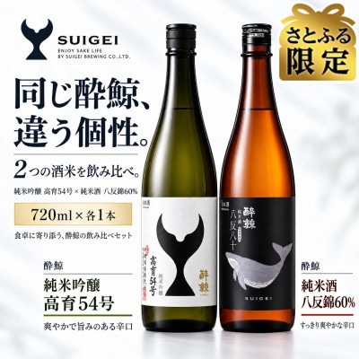 【さとふる限定】酔鯨 日本酒 飲み比べセット 高育54号 八反錦 60% 720ml×各1本