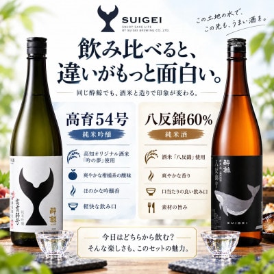 【さとふる限定】酔鯨 日本酒 飲み比べセット 高育54号 八反錦 60% 720ml×各1本
