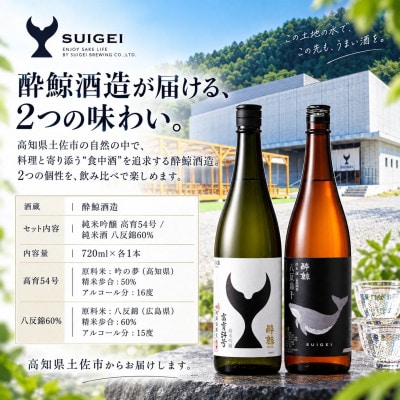 【さとふる限定】酔鯨 日本酒 飲み比べセット 高育54号 八反錦 60% 720ml×各1本