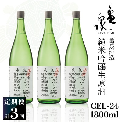 【発送月固定定期便】純米吟醸生原酒CEL-24 1800ml(1.8L)亀泉酒造の甘口な日本酒全3回