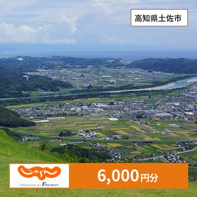 【じゃらんふるさと納税クーポン】 高知県土佐市でつかえる6,000円 クーポン