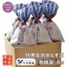 中出農園　特撰泉州水なす漬(和紙袋)6個入り/先行受付・令和6年5月初旬～順次発送、農家直送