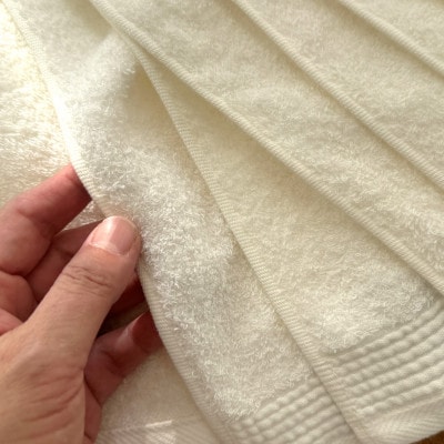 【大阪泉州タオル】黒鹿ブランドSautiller(ソティーエ)  オフホワイト フェイスタオル10枚