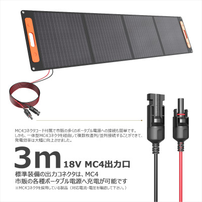 折畳みソーラーパネル 200W 急速充電対応 MC4ケーブル付き 高効率 TYH-200WA