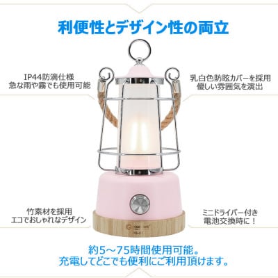 LEDランタン 調光 乾電池&充電兼用 長点灯 電球色 昼光色 無段階調整 DS-8E-SPK
