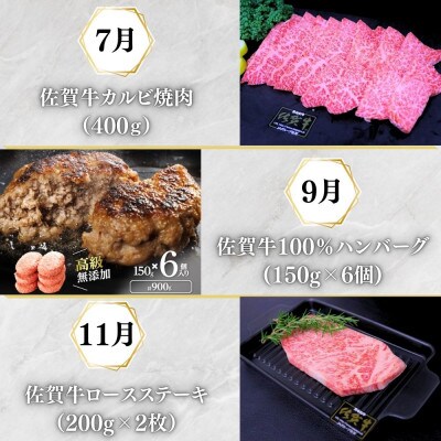 【発送月固定定期便】ALL佐賀牛がばいうまか!奇数月(多久市)全6回