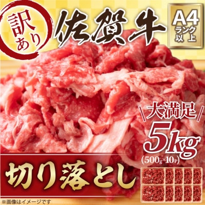 訳アリ!【A4～A5】佐賀牛切り落とし　5kg(500g×10パック)(多久市)