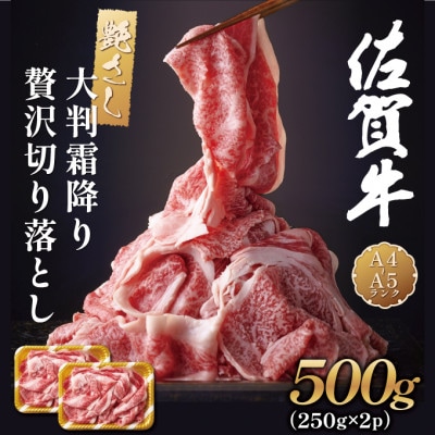 艶さし!【A4～A5】佐賀牛大判霜降り贅沢切り落とし 500g(250g×2p)(多久市)