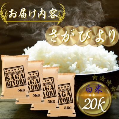 令和7年産 さがびより白米20kg(5kg×4袋)(多久市)