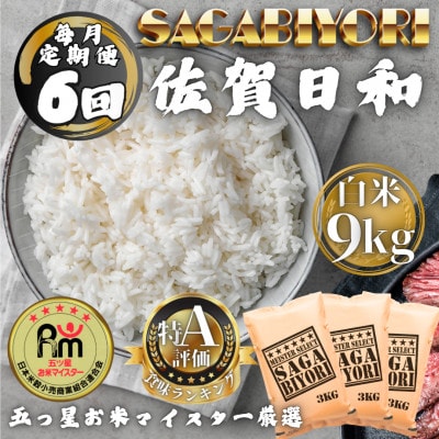 【毎月定期便】さがびより白米9kg(3kg×3袋)(多久市)全6回