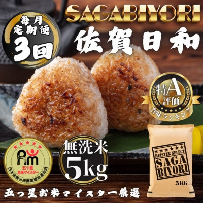【毎月定期便】【無洗米】さがびより5kg(多久市)全3回