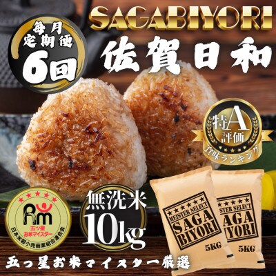 【毎月定期便】【無洗米】さがびより10kg(5kg×2袋)(多久市)全6回