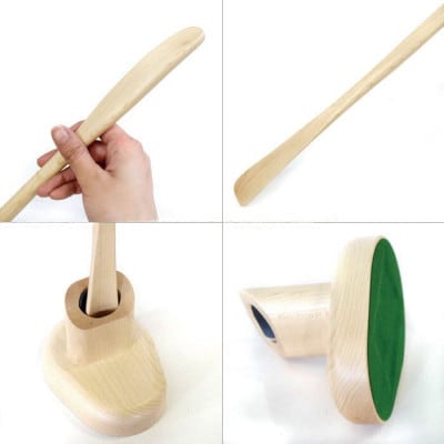 ササキ工芸の木のロング靴べら くつべら台座付 メープル【旭川クラフト(木製品)】_00224