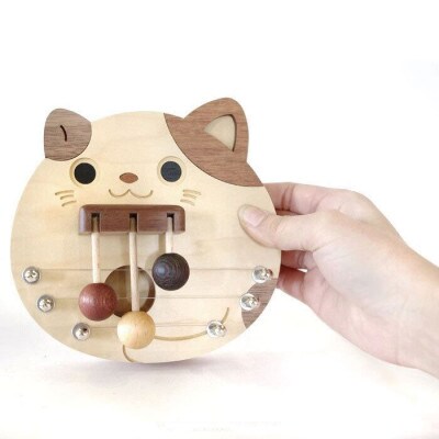 ササキ工芸の木のドアチャイム(室内用) ドアメロディー・みけ【旭川クラフト(木製品)】