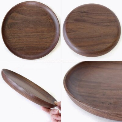 ササキ工芸の木製ワンプレート　ホットケーキ皿　ウォルナット【旭川クラフト(木製品)】_00677
