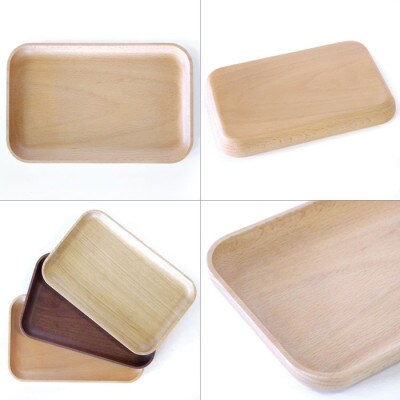 ササキ工芸の木のトレー　マルチプレート・角　ビーチ【旭川クラフト(木製品)】_00919