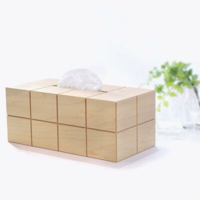 【旭川クラフト】ササキ工芸の厚型対応・木製グリッツ BOXティッシュケース メープル_01685