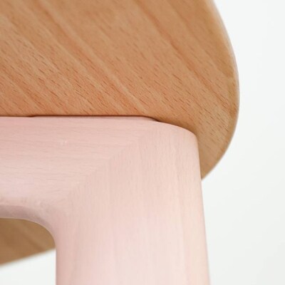 旭川家具 いさみや pon(ポン) Bambi Table(バンビテーブル) ピンク色_01122