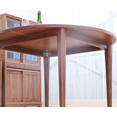 旭川家具MUKU工房オリジナルMUKU(ムク)丸型ダイニングテーブル110ウォールナット_01633