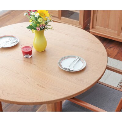 旭川家具 MUKU工房オリジナル MUKU(ムク)丸型ダイニングテーブル 110 チェリー