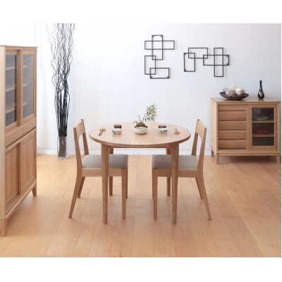 旭川家具 MUKU工房オリジナル MUKU(ムク)丸型ダイニングテーブル 90 ナラ_01635