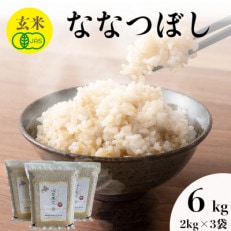 【令和4年産・有機JAS認証玄米・真空パック】あさひかわ産 ななつぼし玄米 2kg&times;3袋_01812