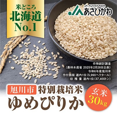 【数量限定】令和7年産米 北海道産 特Aゆめぴりか 玄米 お米 30kg_00236