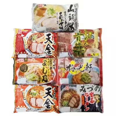 旭川生ラーメン天金醤油、青葉、よし乃、天金味噌、山頭火、梅光軒、みづの ×各1袋計7袋_03831