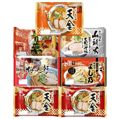 旭川生ラーメン 青葉、よし乃、天金味噌、山頭火、梅光軒、×各1袋、天金醤油×2袋 計7袋_03831