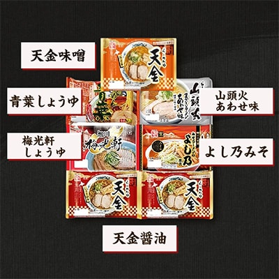 旭川生ラーメン 青葉、よし乃、天金味噌、山頭火、梅光軒、×各1袋、天金醤油×2袋 計7袋_03831