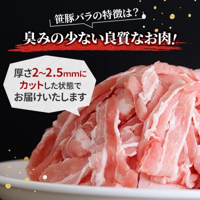 【旭川産ブランド豚】希少部位!笹豚バラ1.2kg(300g×4パック)_01181