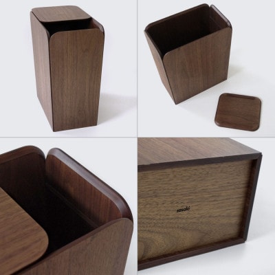 SASAKIの木製くずかごSpreaddustbin-walnut【旭川クラフト木製品】_03184