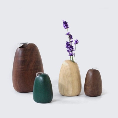 SASAKIのMangovase-smallwalnut【旭川クラフト(木製品/花瓶)】_03251