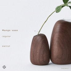 SASAKIのMangovase-regularwalnut【旭川クラフト木製品/花瓶】_03255