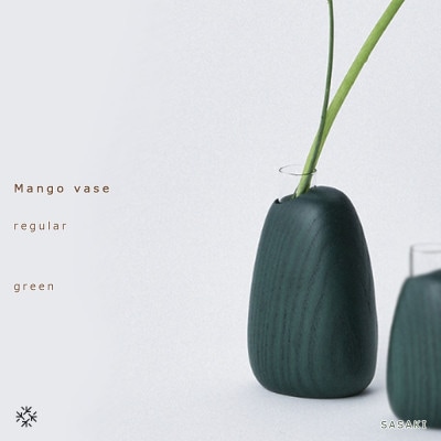 SASAKIのMangovase regulargreen【旭川クラフト木製品花瓶】_03257