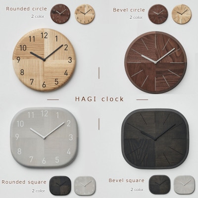 SASAKIのHAGIclock-R Circle A|旭川クラフト 木製品 壁掛け時計_03456