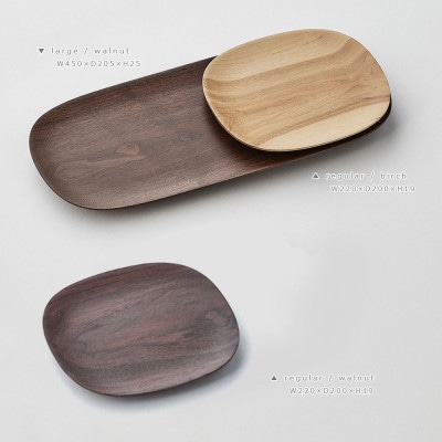 SASAKIのPlainPlate - LargeWalnut【旭川クラフト木製プレート】03473