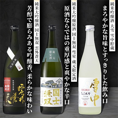 【ふるさと納税限定・希少な飲み比べ】国士無双 限定 純米大吟醸 雪中貯蔵720ml×3本_05886