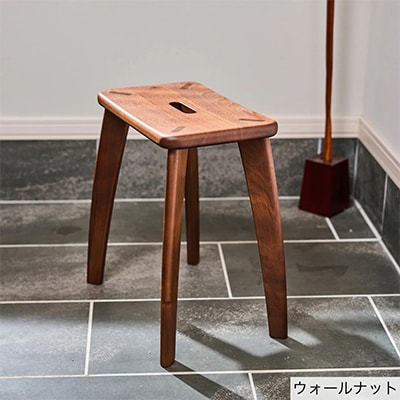【旭川家具】KAKUスツール ウォールナットNA 持ち運びしやすい椅子_00059